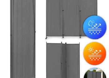 Składany parawan ogrodowy pokojowy 3-panelowy 167x164 cm szary MultiGarden