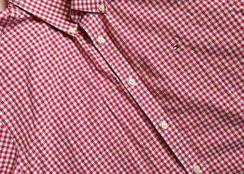 Koszula Tommy Hilfiger czerwona w białą kratkę r. XL