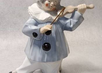 TENGRA Porcelanowy Klaun Pierrot grający na skrzypcach Hiszpania