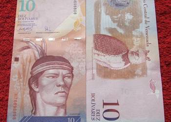 WENEZUELA 10 Bolivarów INDIANIN Kolekcjonerski Banknot UNC