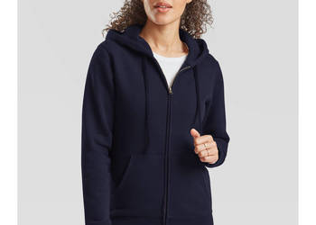 Damska bluza z kapturem rozpinana granatowa FRUIT of the LOOM