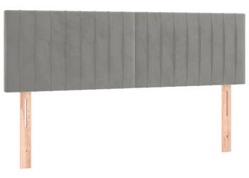 Zagłówki do łóżka 2 szt. jasnoszare 72x5x78/88 cm aksamit WM-346250
