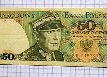 BANKNOT - 50 ZŁOTYCH 1988 ROK ( SERIA : KB 2157997 )