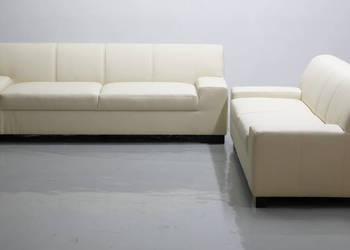 TPŁ nowy komplet 3+2 SOFA kanapa zestaw kość słoniowa ECO SKÓRA salon ładny