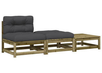Ogrodowa sofa bez podłokietników z poduszkami i podnóżkami WM-838148
