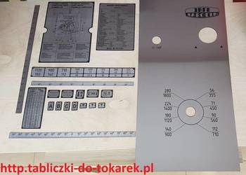Frezarka FWD 32 Tabliczka Tabliczki Tabela Obrotów