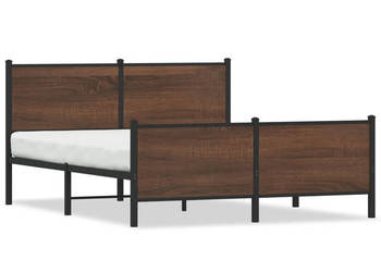 Łóżko Czarne Metalowe Rama Łóżka Metalowa Ze Stelażem 140x190 cm WM-3301369