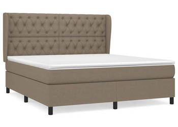 Łóżko kontynentalne z materacem taupe tkanina 160x200 cm WM-3128217