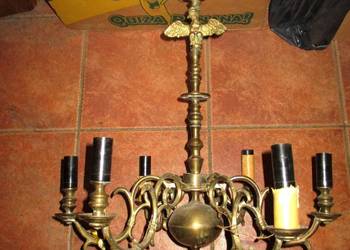 Żyrandol mosiężny z orłem,