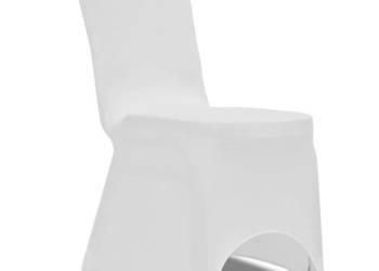 Elastyczne pokrowce na krzesła białe 24 szt. WM-3051636