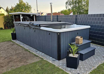 BASEN OGRODOWY WOLNOSTOJĄCY Z FILTRACJĄ, PODGRZEWANY PIECEM NA DREWNO
