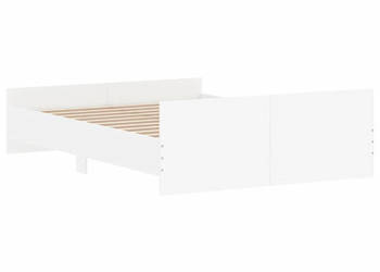 Rama łóżka z wezgłowiem i zanóżkiem biała 135x190 cm WM-3203789