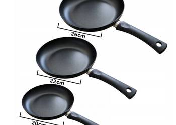 PATELNIE SMUKEE  CZARNY 3SZT ALUMINIOWE 20/22/26CM INDUCKJA GAZ Okazja