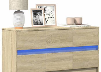 Szafka pod TV z LED dąb sonoma 100x34x50 cm WM-852217