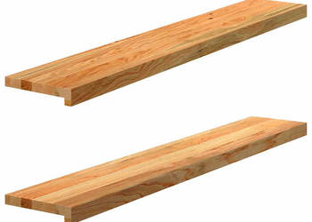 Parapety 2 szt. jasnobrązowy 120x20x2 cm lite drewno dębowe WM-4009138