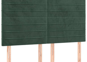 Zagłówek do łóżka z LED ciemnozielony 144x5x118/128 cm WM-3122615