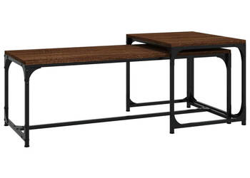 Stoliki kawowe 2 szt. brązowy dąb materiał drewnopochodny WM-823341