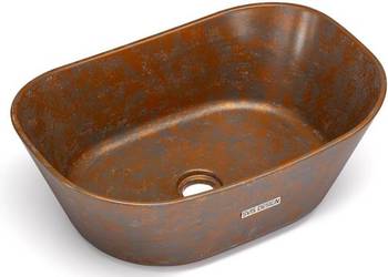 Umywalka 50 cm LIBRA BASIC SMOKED METAL miedziany i szary