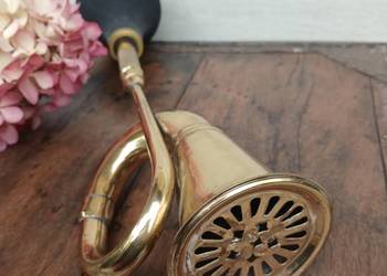 Stara mosiężna trąbka klakson samochodowy oldtimer