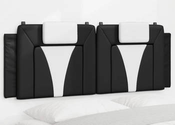 Poduszka na wezgłowie czarno-biała 120 cm sztuczna skóra WM-374786