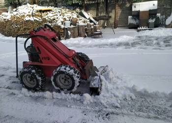 Mini ładowarka afa rock avant w zestawie łyzka pług do śniegu widły do pale