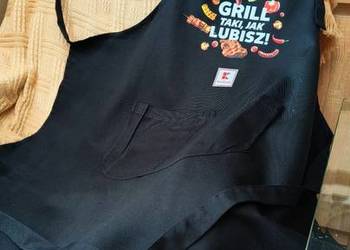 Fartuch czarny, długi do grilla