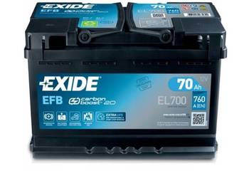 Akumulator 70Ah 760A Exide EFB START&STOP EL700 Prawy Plus