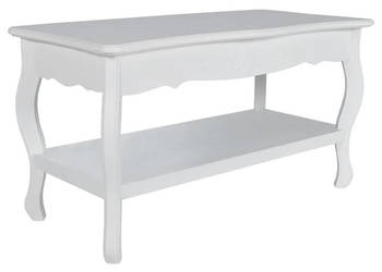 Stolik kawowy z dolną półką MDF biały WM-60629