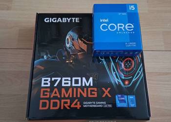 Gigabyte B760M Gaming X DDR4 + Intel Core i5-12600K / Płyta Główna + Proc.