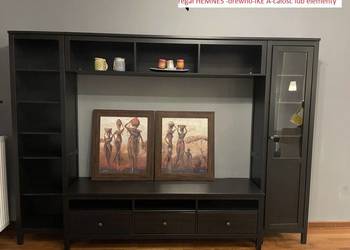 Regaly IKEA LEKSVIK-drewno-HEMNES czarne i  naturalne