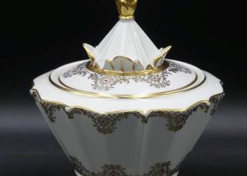 Zjawiskowa bomboniera art deco Hertel Jacob, ręcznie dekorowana, 1927-40