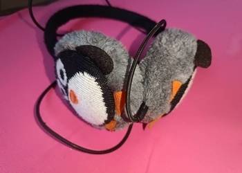 Słuchawki z pingwinkiem ,ocieplane,wiatrowe