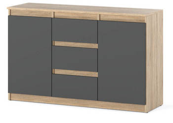 Komoda Do Pokoju Dziecięcego Salonu Oleksa 3 Szuflady 120cm Sonoma Szara