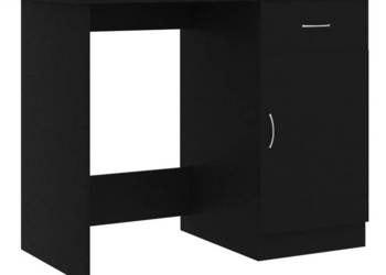 Biurko czarne 100x50x76 cm materiał drewnopochodny WM-801081