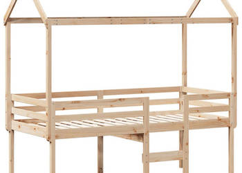 Wysokie łóżko z dachem lite drewno sosnowe 80x200 cm WM-3282135