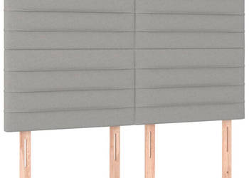 Zagłówek do łóżka z LED jasnoszary 144x5x118/128 cm tkanina WM-3122562