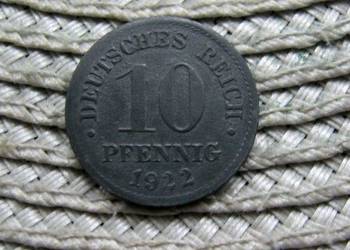 Niemcy 10 Reichspfennig 1922r - Cynk