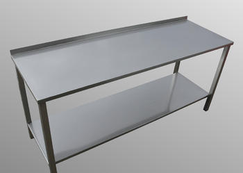 STÓŁ NIERDZEWNY Z PÓŁKĄ   dł.115cm