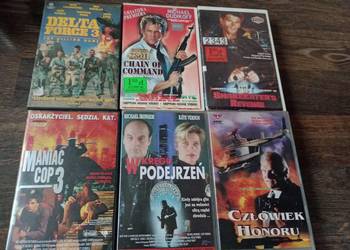 Kasety VHS filmy akcji lata 80, 90 delta force, maniac cop