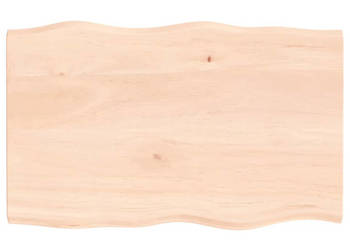 Blat stołu 80x50x2 cm surowy lity dąb z naturalną krawędzią WM-363875