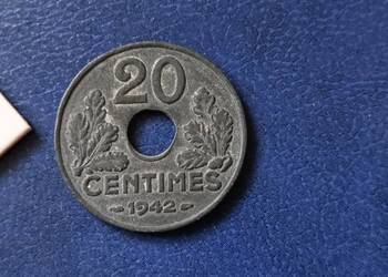 Stare monety 20 cent 1942 Francja