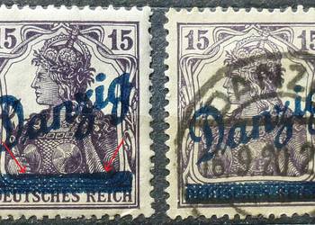 Znaczki Danzig Fi # 22b - przesunięta belka