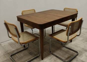 stół Halabala orzech rozkładany prostokątny vintage drewniany