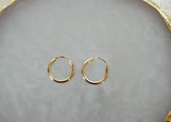Złote Nowe kolczyki kółeczka śred.12mm.pr.585