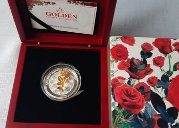 Moneta 2020 5$ Seria Złote Kwiaty 3D Kwiat Róży 1 Uncja