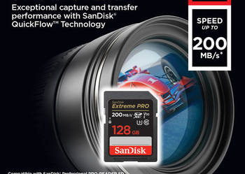 Karta SanDisk EXTREME PRO SDXC 128 GB 200/90 MB/s