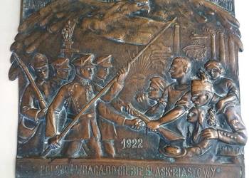 Patriotyczna plakieta Powrót Śląska do Macierzy, brąz, Jan Małeta 1922r