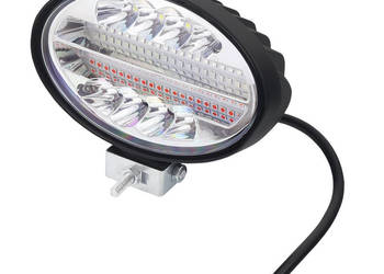 LAMPA ROBOCZA LEDOWA OWALNA - 48 LED STROBOSKOP, 10-30V, GRUBOŚĆ 50MM,