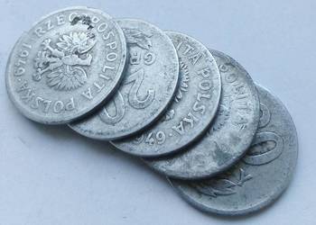 POLSKA-20 GROSZY-1949 r-bz-AL--5 SZTUK