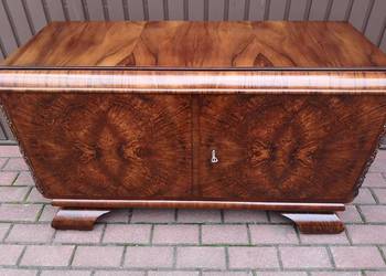 Komoda ART-DECO Orzech RTV Niska 127 Zgrabna Stara Antyk Po Renowacji .
